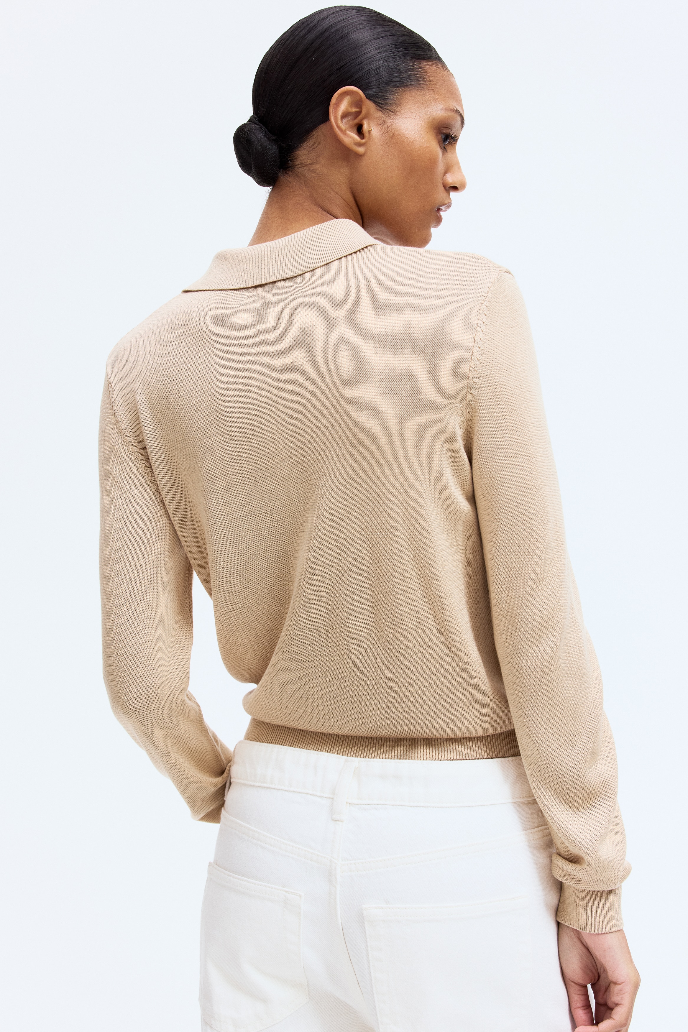 Fine-knit polo shirt