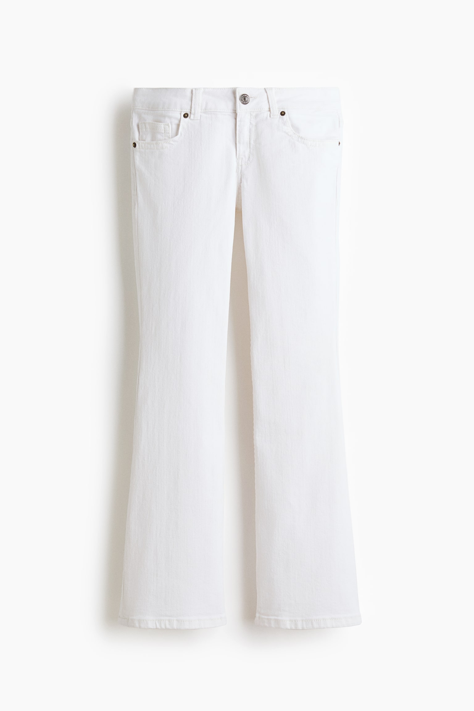 Flared Low Waist Jeans - White/Denim blue/Light denim blue - 2