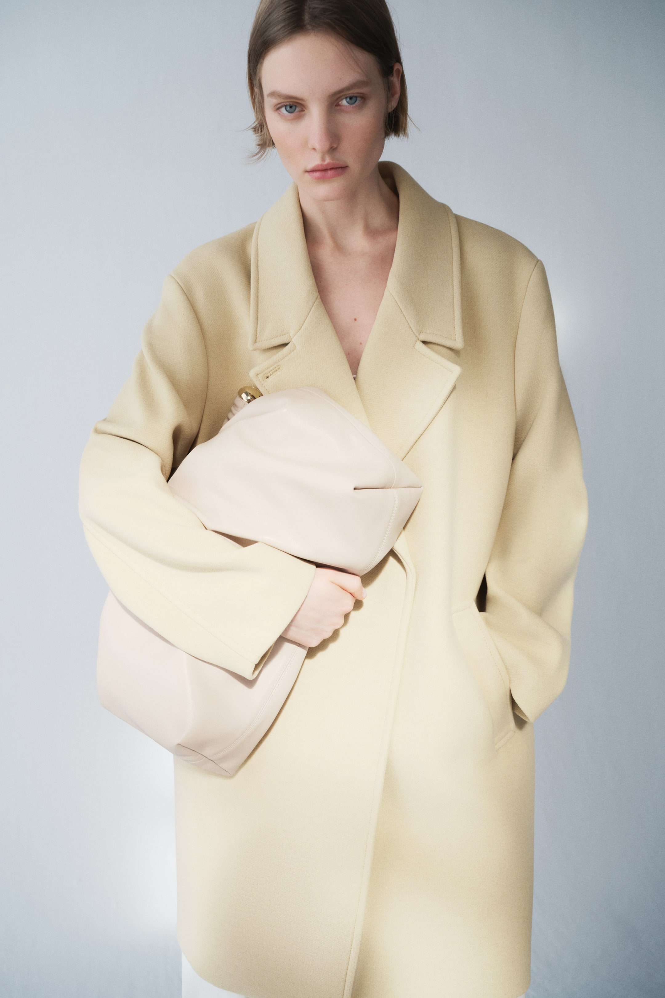 View larger image: Oversized wool-blend coat - Light yellow - Ladies | H&M 3