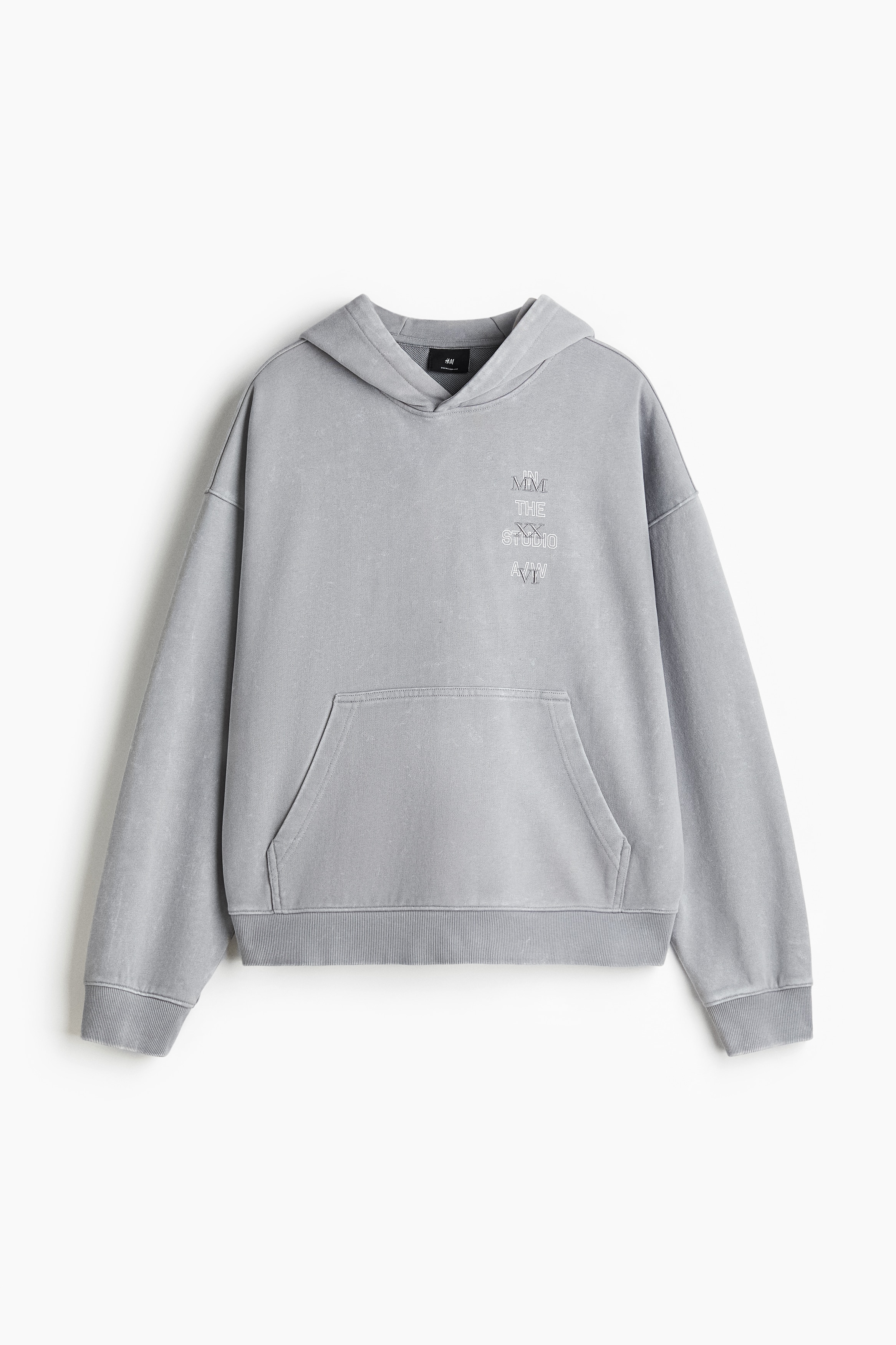 Oversized Washed Hoodie - Light gray/Black/Le Strade Di