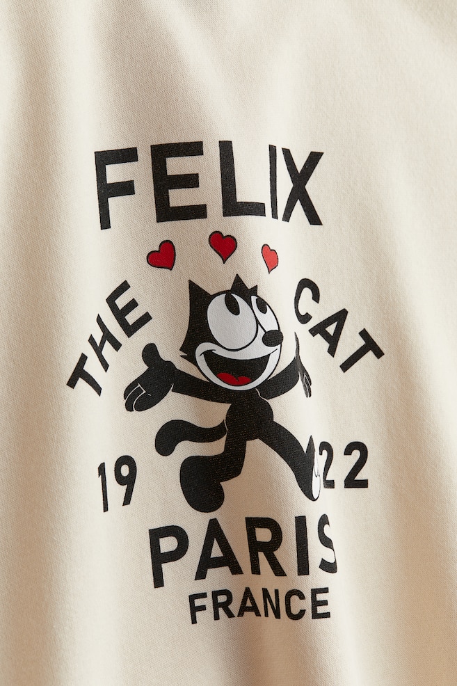 Sweatshirt med tryk - Lys beige/Katten Felix/Creme/The British Museum/Lysegrå/Slipknot/Grå/Nirvana/Mørkegrå/Fender/Creme/Kurt Cobain - 4