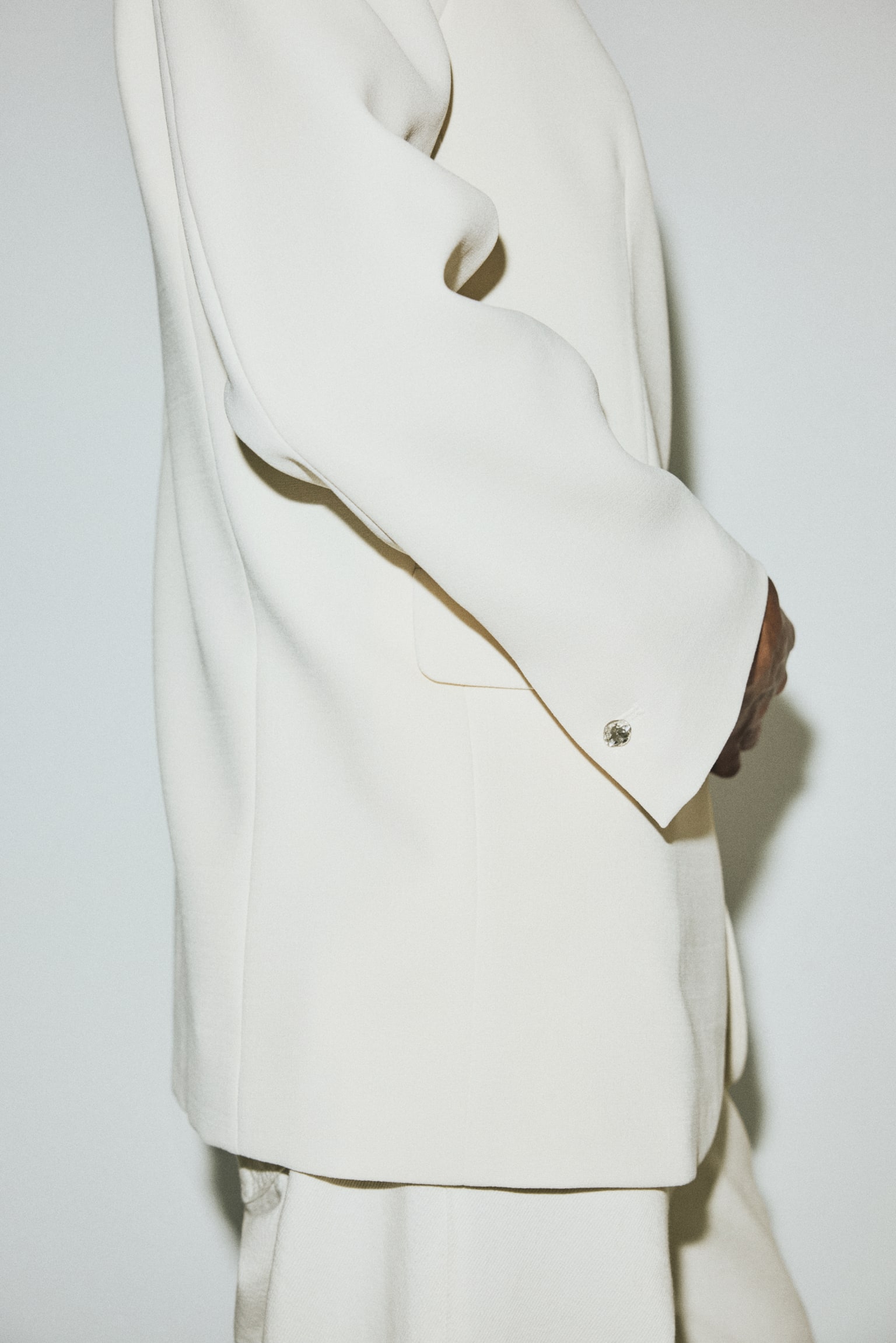 Collarless blazer - White - 5