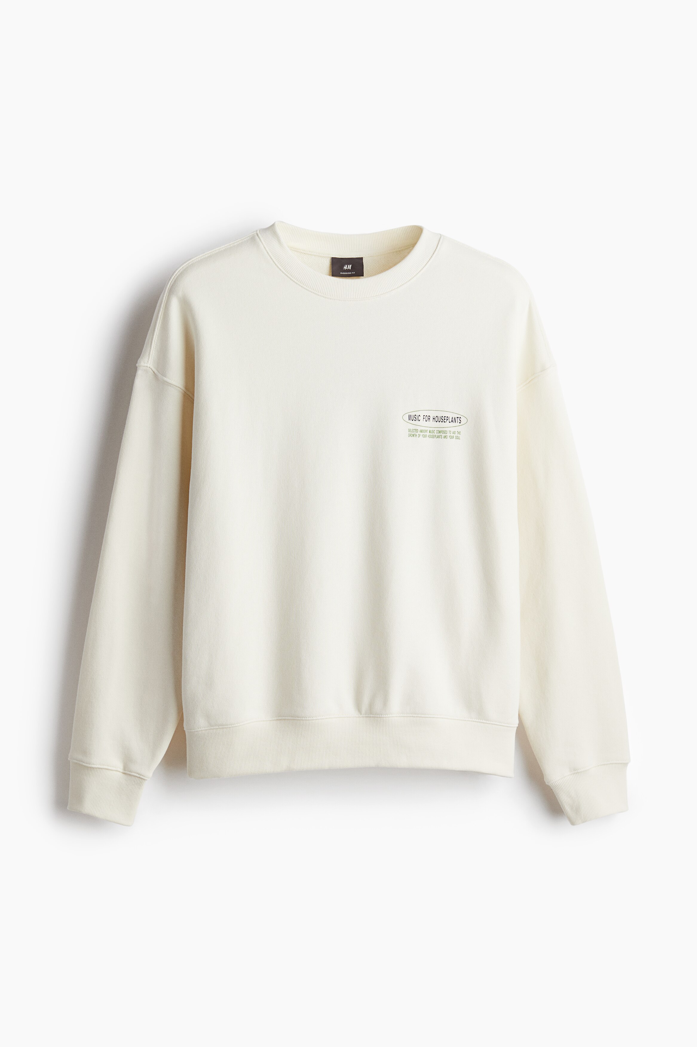 Men's Cream/Houseplants Oversized Fit Printed sweatshirt | H&M IN