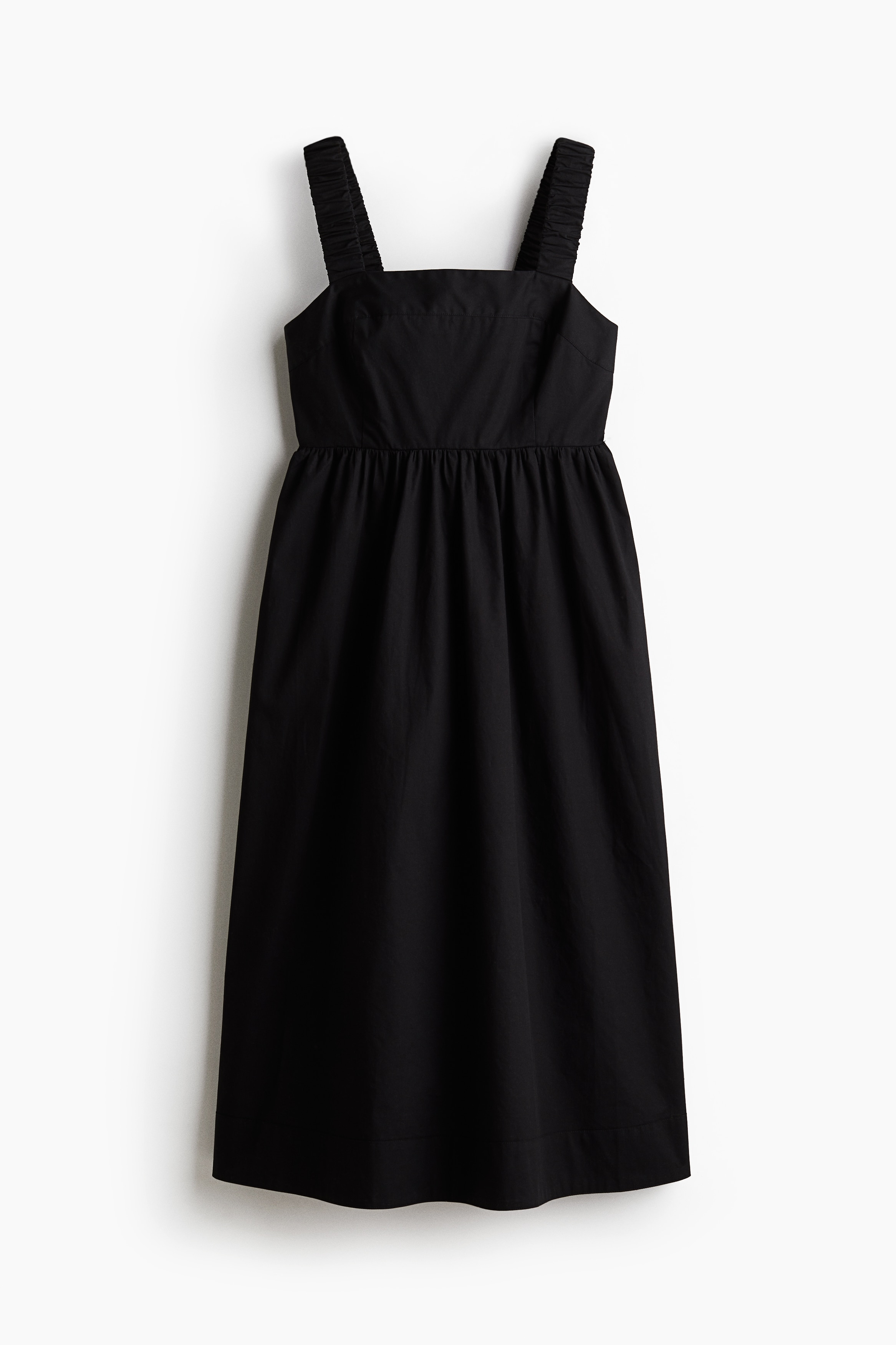 コットンワンピース - ブラック/ホワイト／フローラル