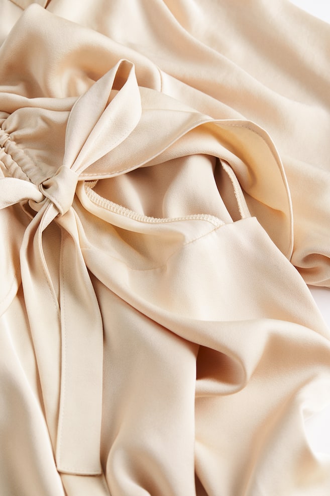 MAMA Drawstring-detail nursing dress - Light beige - 8