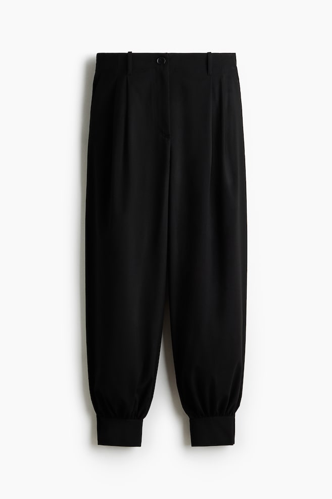 Balloon-leg trousers - Black/Dark brown - 1