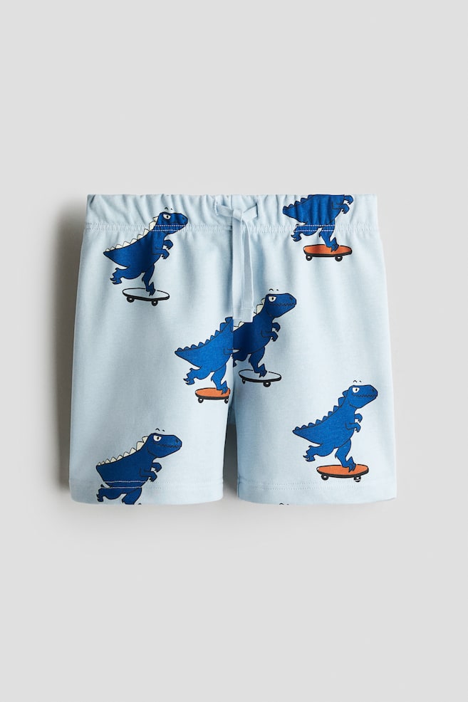 Printed Sweatshorts - Light blue/dinosaurs/Dark green/Venice/Bright blue/Football/Navy blue/92/Light turquoise/palm trees/Light yellow/Dinoriffic/Navy blue/Roarr/Cream/cheetahs/Turquoise/sharks - 1