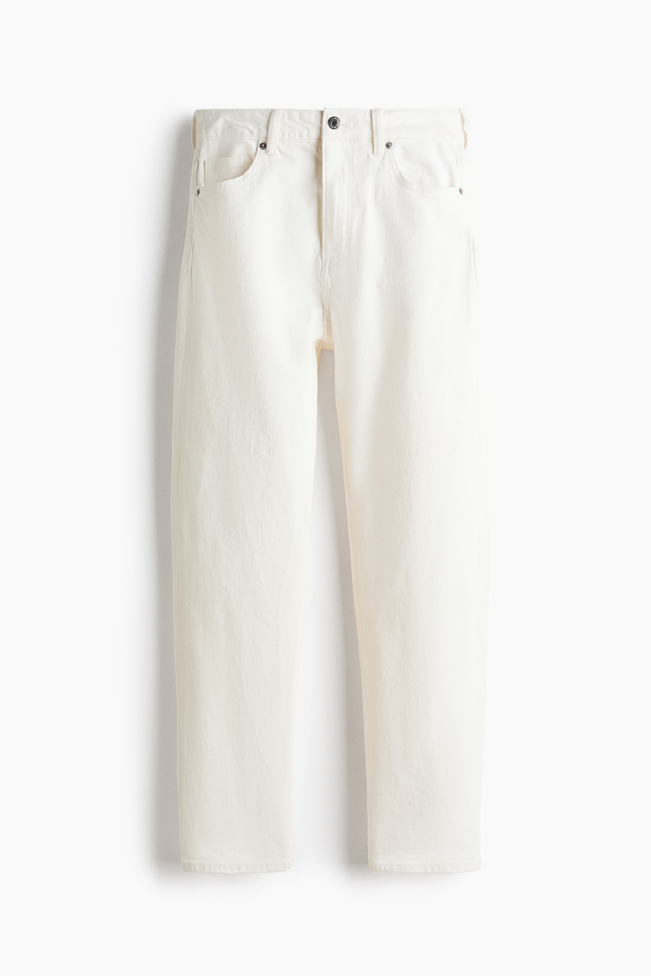 View larger image: Slim Fit Mom High Ankle Jeans - White - Ladies | H&M US 1
