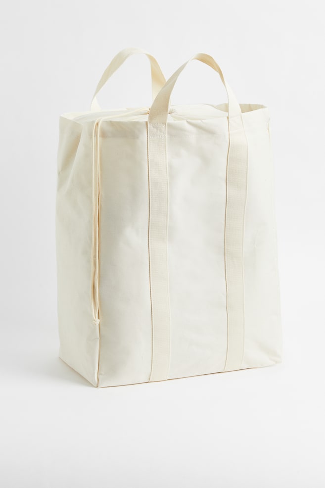 Cotton twill laundry bag - White/Black  - 1
