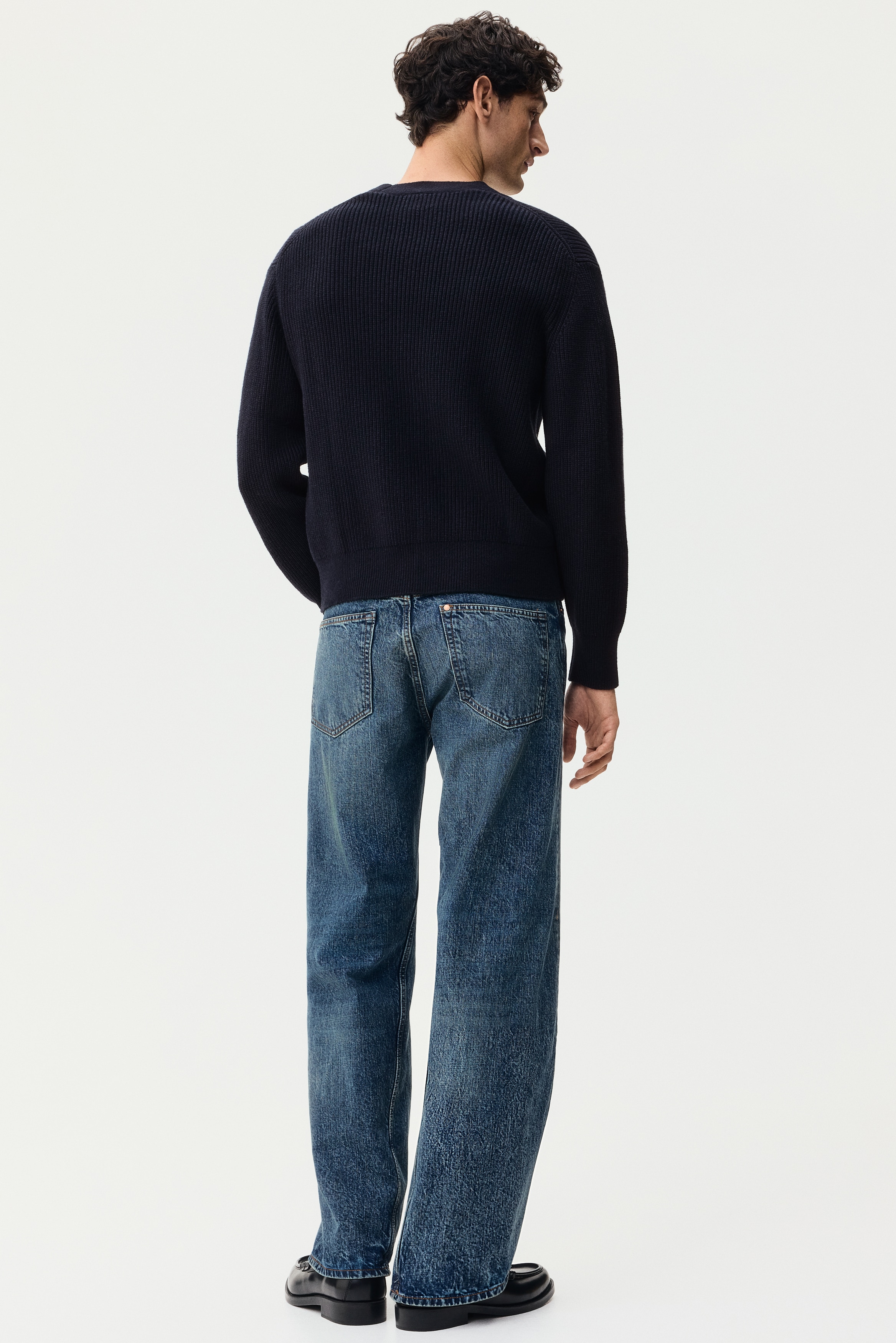 Relaxed Fit Rib-knit cardigan