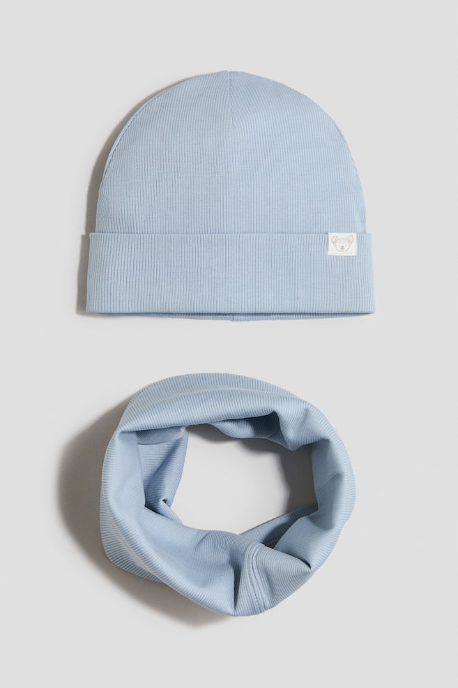 2-piece jersey set - Light blue/Beige/Light pink - 1