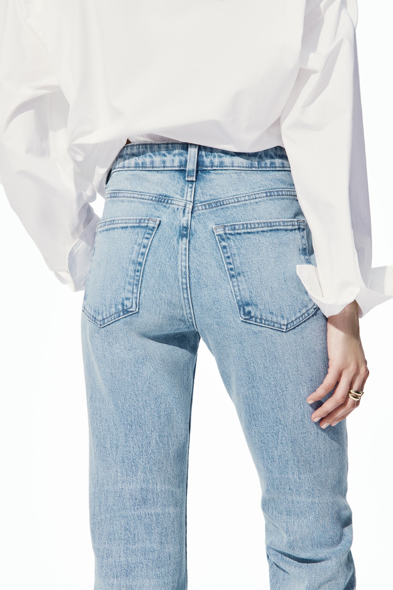 Slim Straight Regular Waist Ankle Jeans - Jasnoniebieski denim - 7