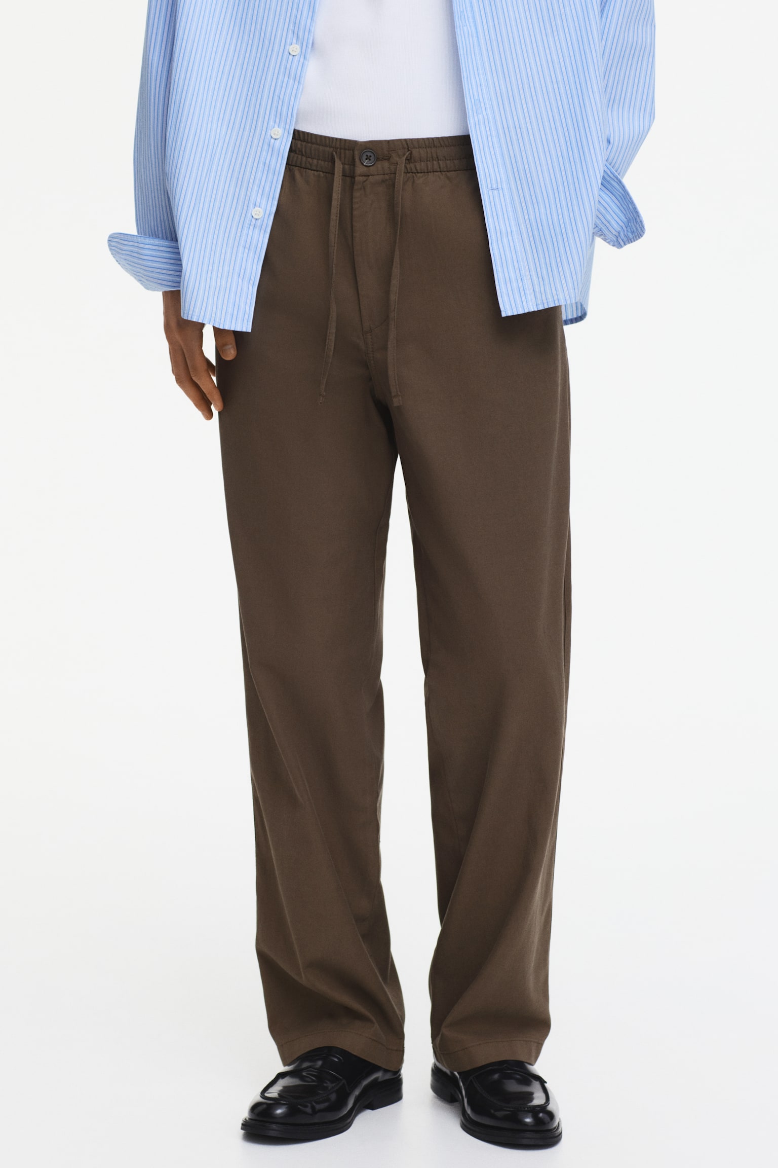 Relaxed Fit Trousers - אפור-חום/שחור/בז' - 6
