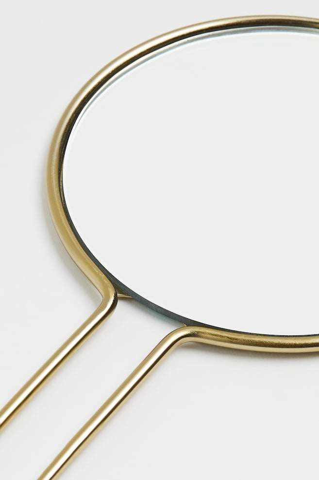 Metal wire hand mirror - Gold-coloured - 2