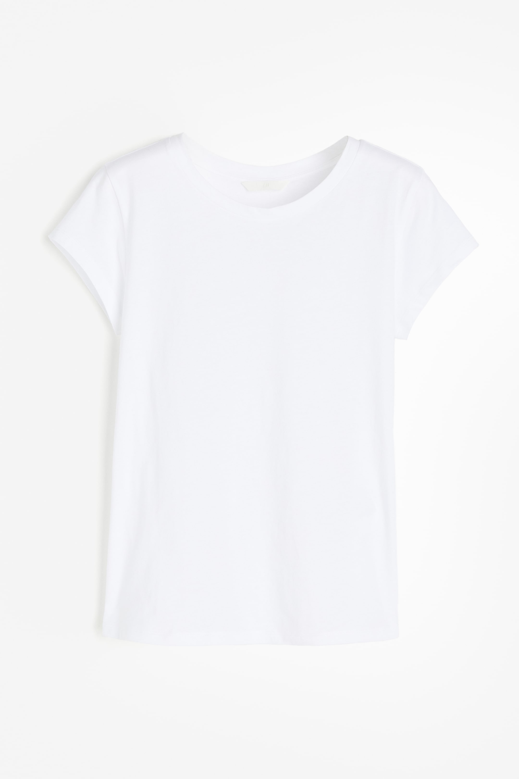 Cotton T-shirt - Round Neck - Short sleeve - White - Ladies | H&M US