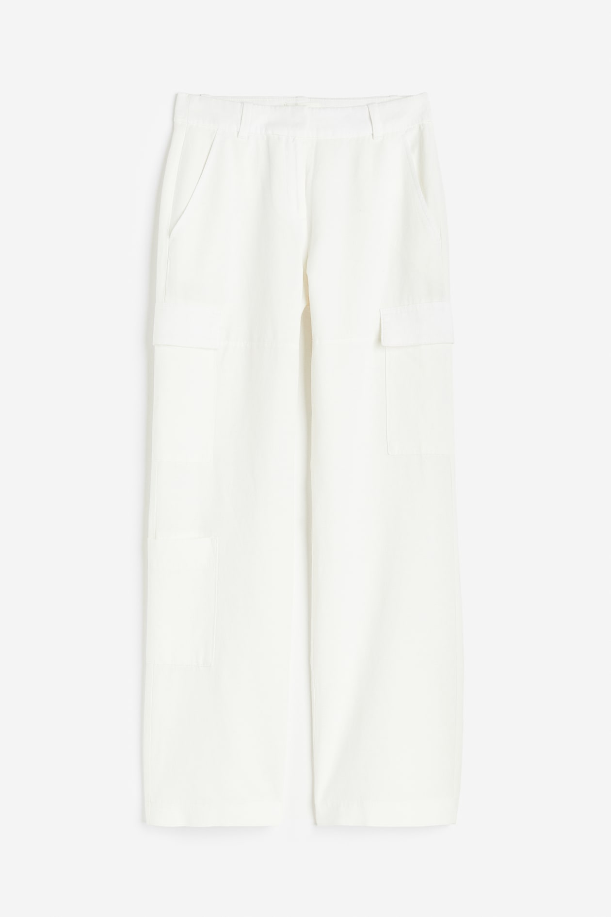 Linen-blend cargo trousers White Ladies H&M SG