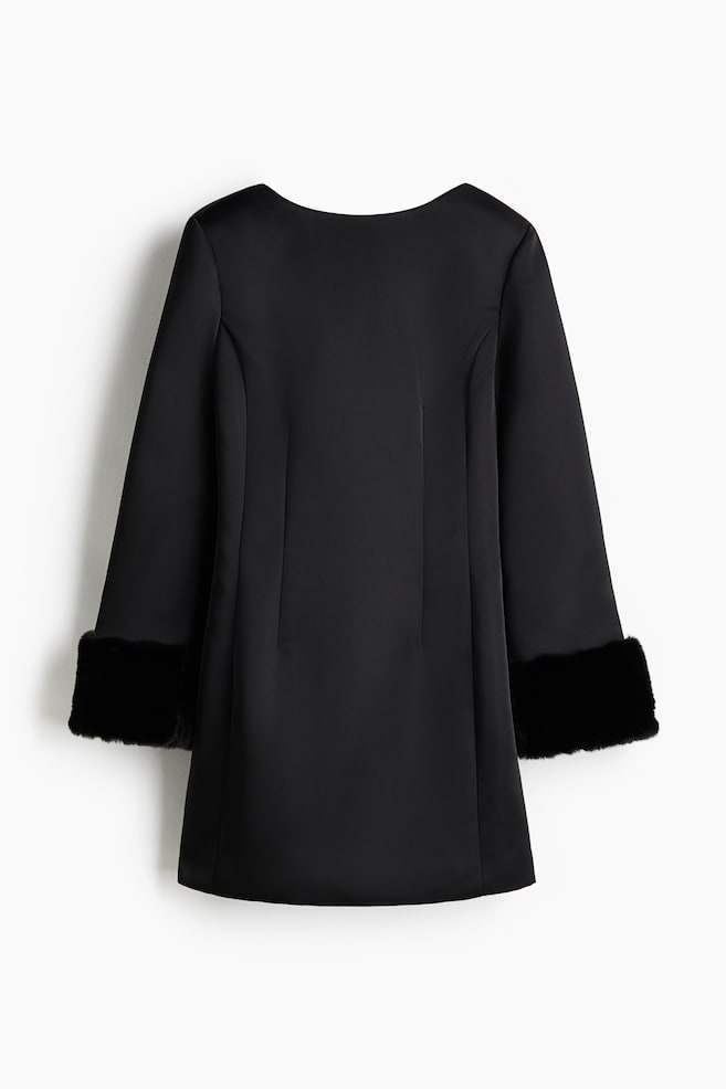 Robe à dos ouvert - Noir - 1