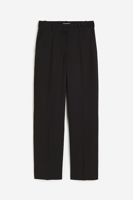 Twill Dress Pants - Regular waist - Long - Black - Ladies | H&M US