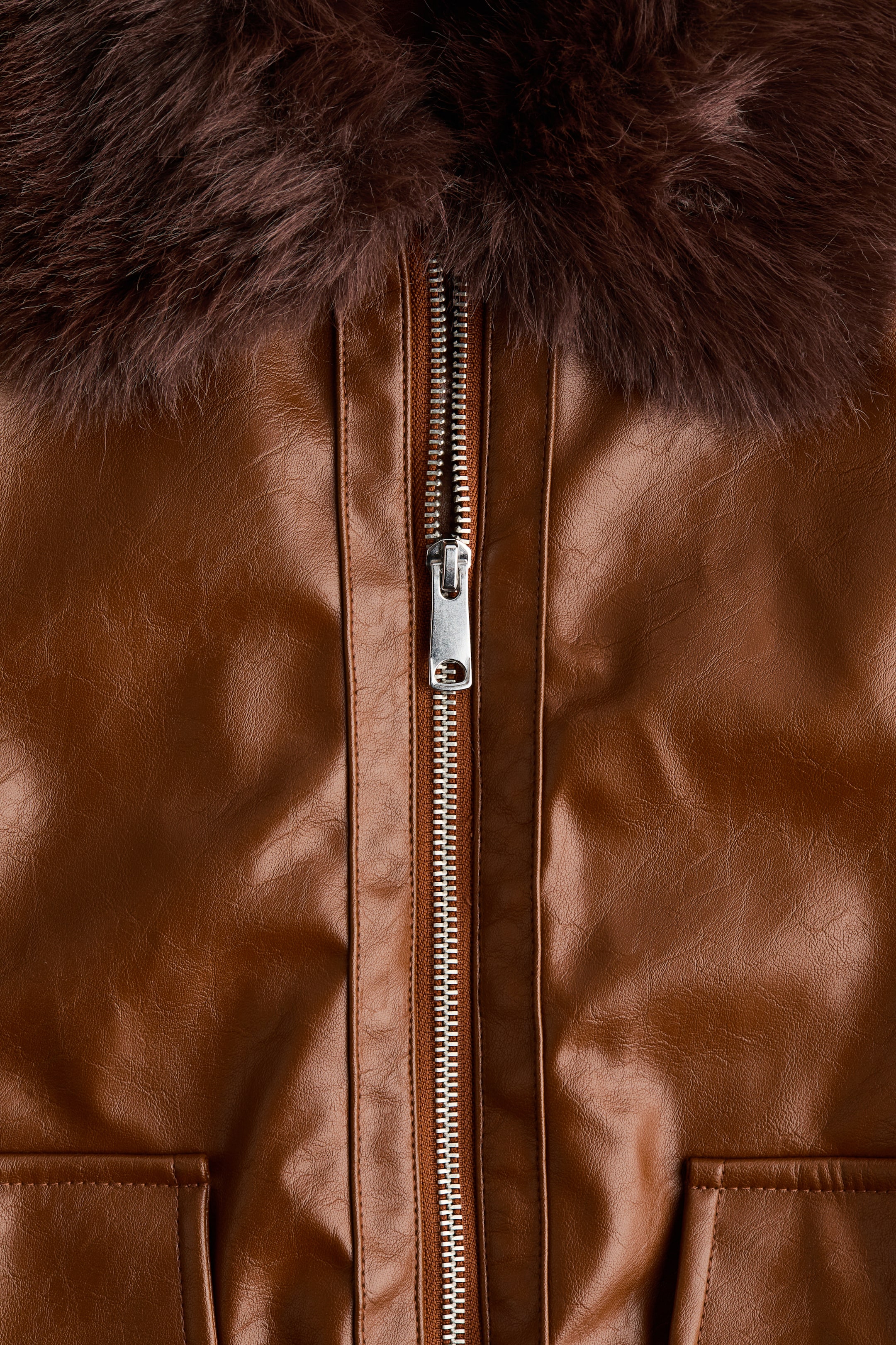 View larger image: Jacket with Fluffy Collar - Brown - Ladies | H&M US 2