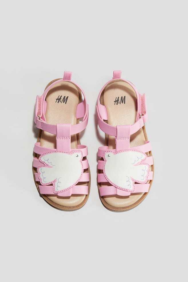 Appliquéd sandals - Pink/Bird - 1