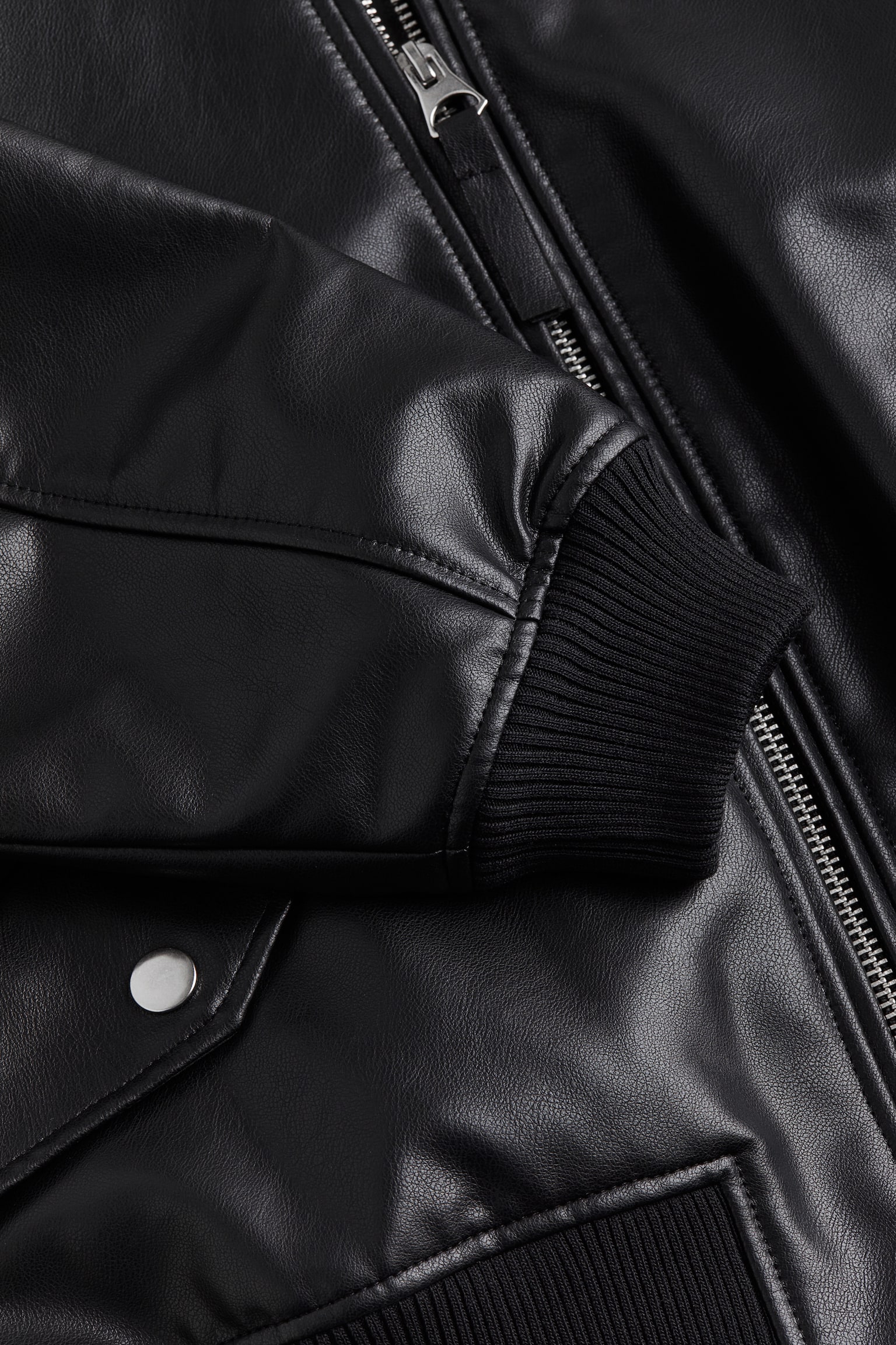 Coated Bomber Jacket - Black - 4