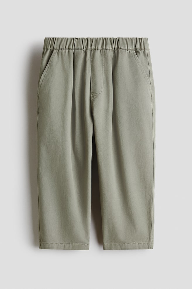 Cotton Twill Chinos - Khaki green - 1