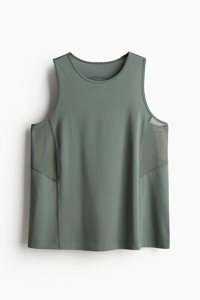 DryMove™ Sports vest top - Dark khaki green/Black/White - 2