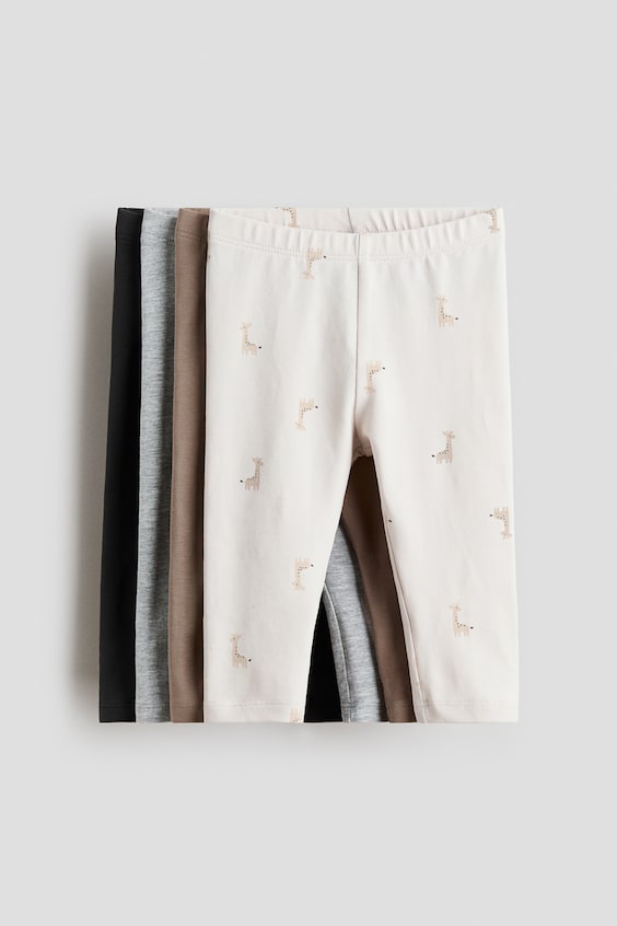 Детские леггинсы H&M 4-pack Cotton Jersey Leggings