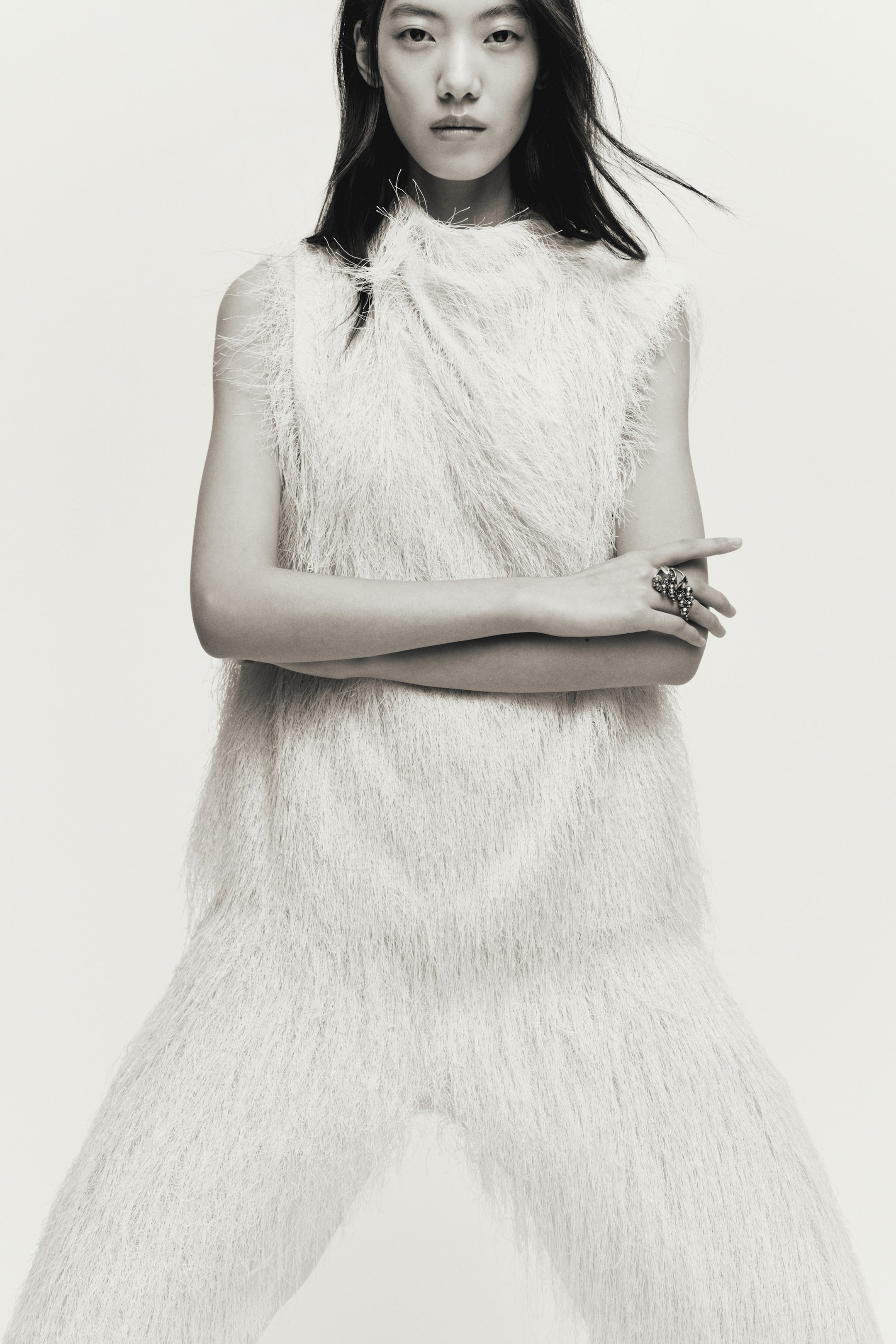 View larger image: Fringed trousers - Cream - Ladies | H&M MY 3