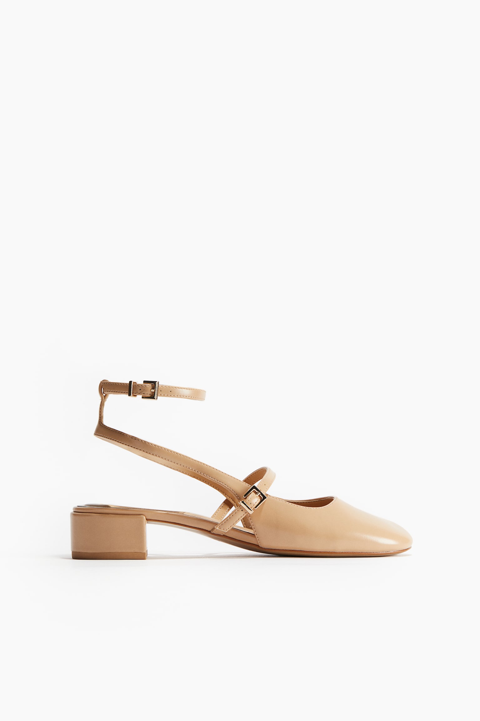 Ankle Strap High Heels - Beige - 1