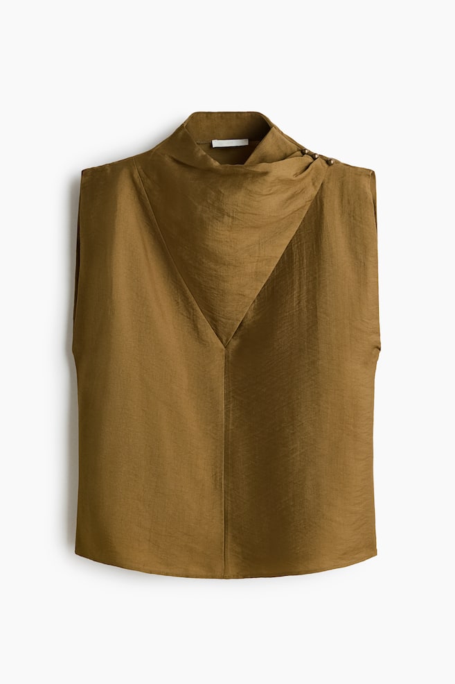 Blusa em mistura de lyocell com detalhe traçado - Bege escuro/Bege claro - 1