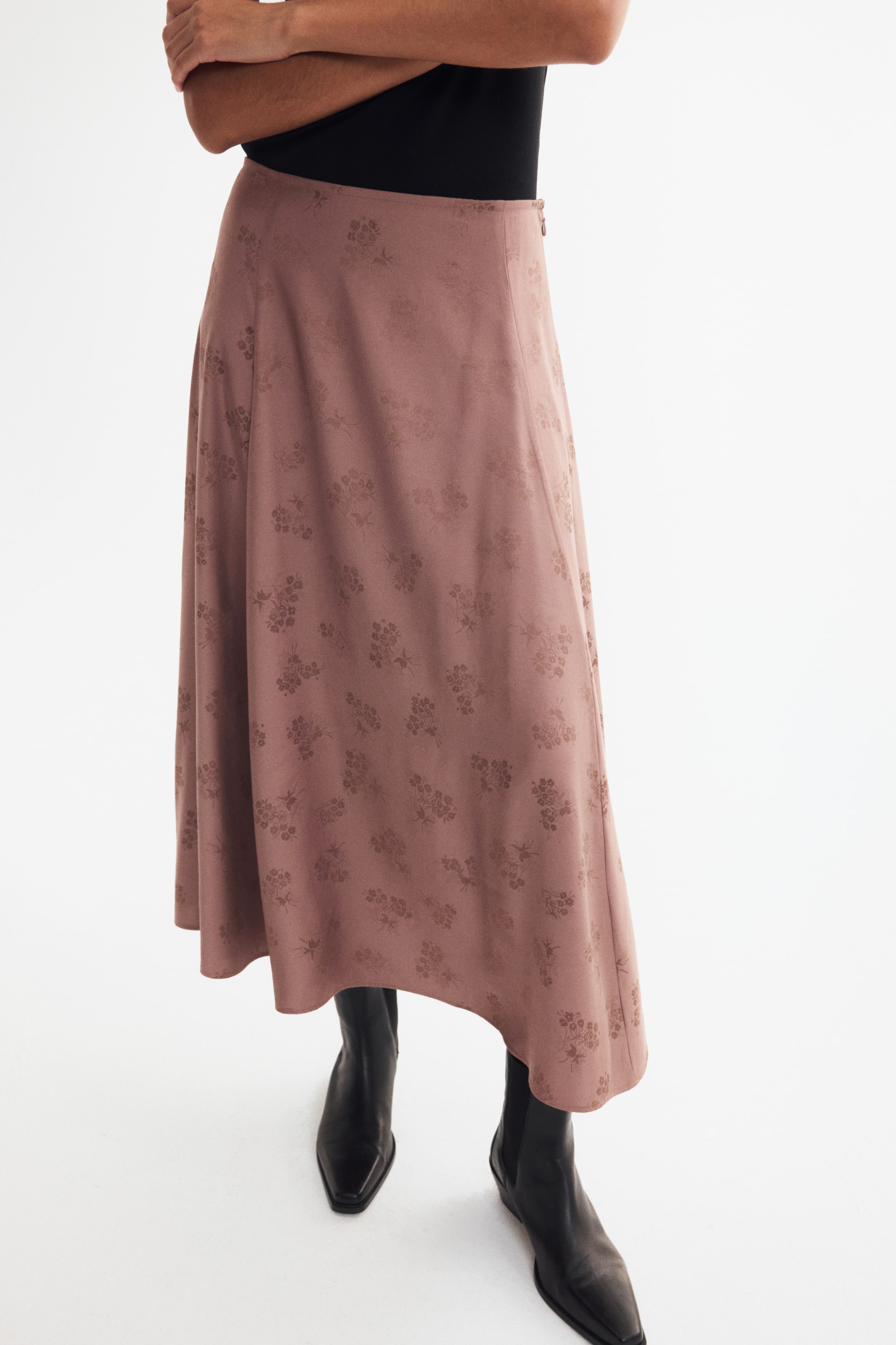 Jacquard-Weave A-Line Skirt