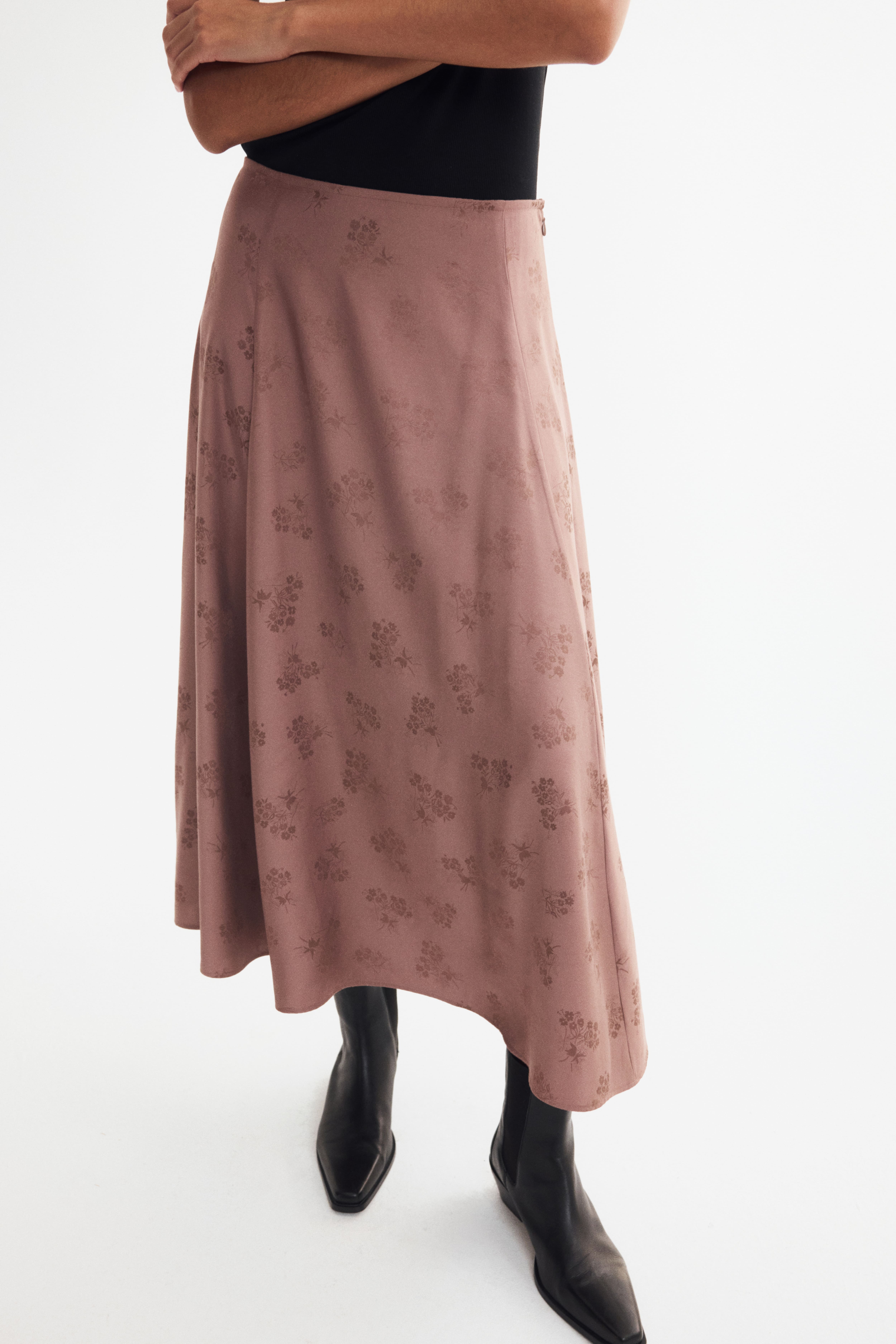 Jupe trapèze en tissu jacquard