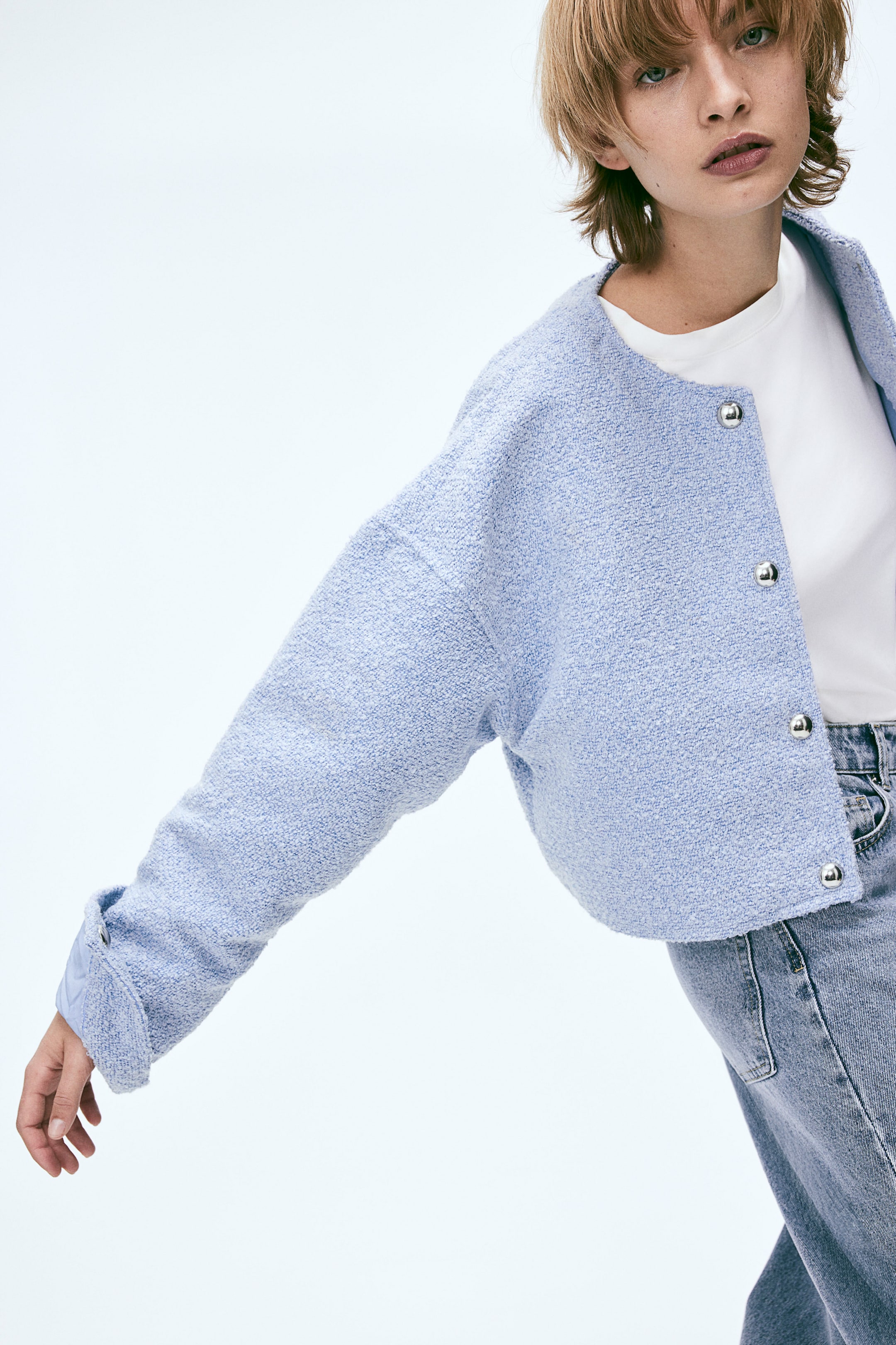 Oversized Button-front Jacket