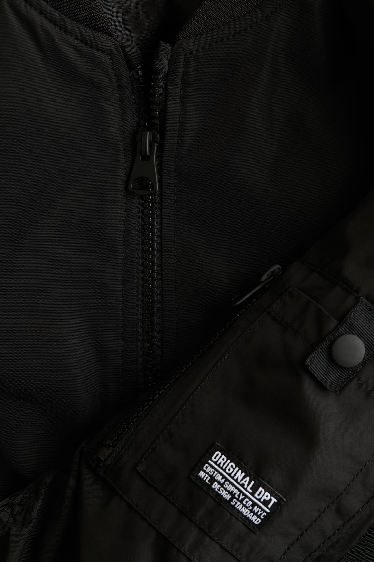 Padded bomber jacket - Black/Khaki green - 2