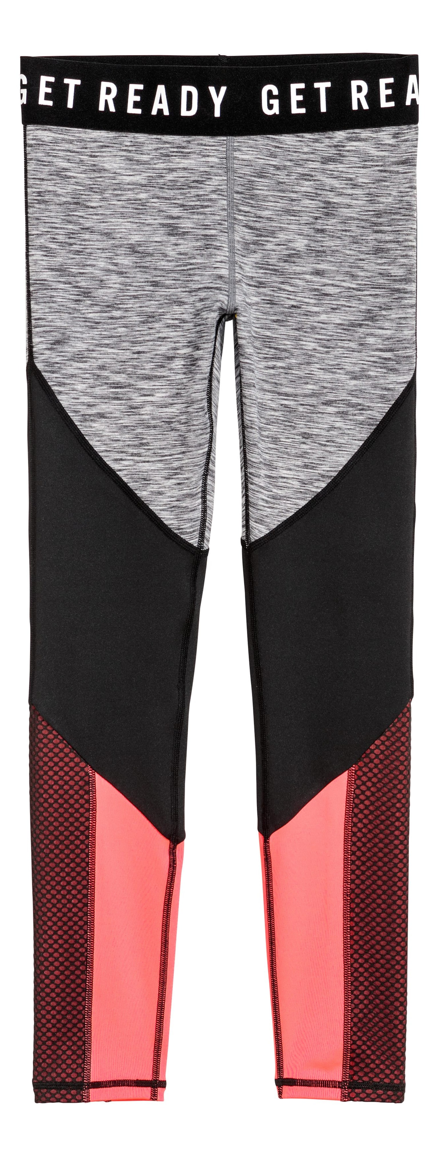 Sports Tights - Gray melange/color-block - 1