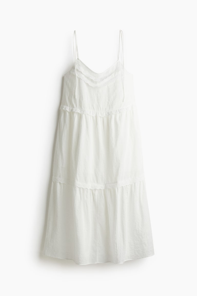 h&m ladies tie-shoulder-strap beach dress product info and reviews Women's Blanc Tie-Shoulder-Strap Beach Dress