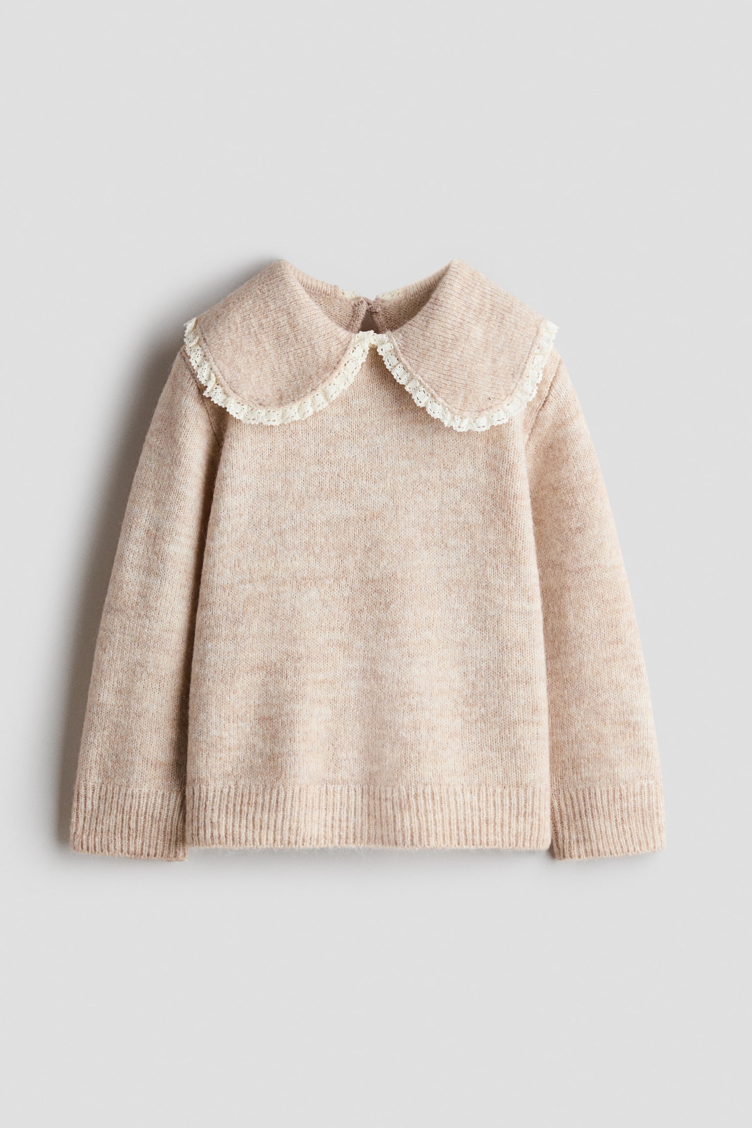 Jersey con cuello bobo - Beige claro/Rosa claro