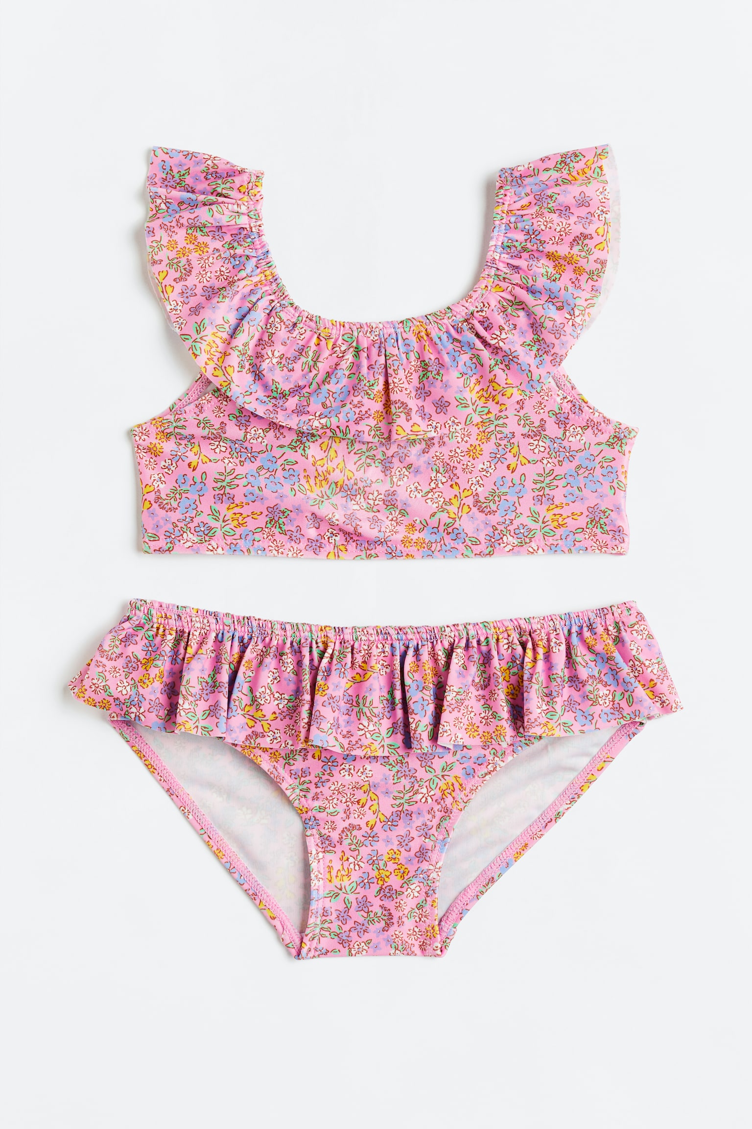 Patterned flounced bikini - Pink/Floral - 1