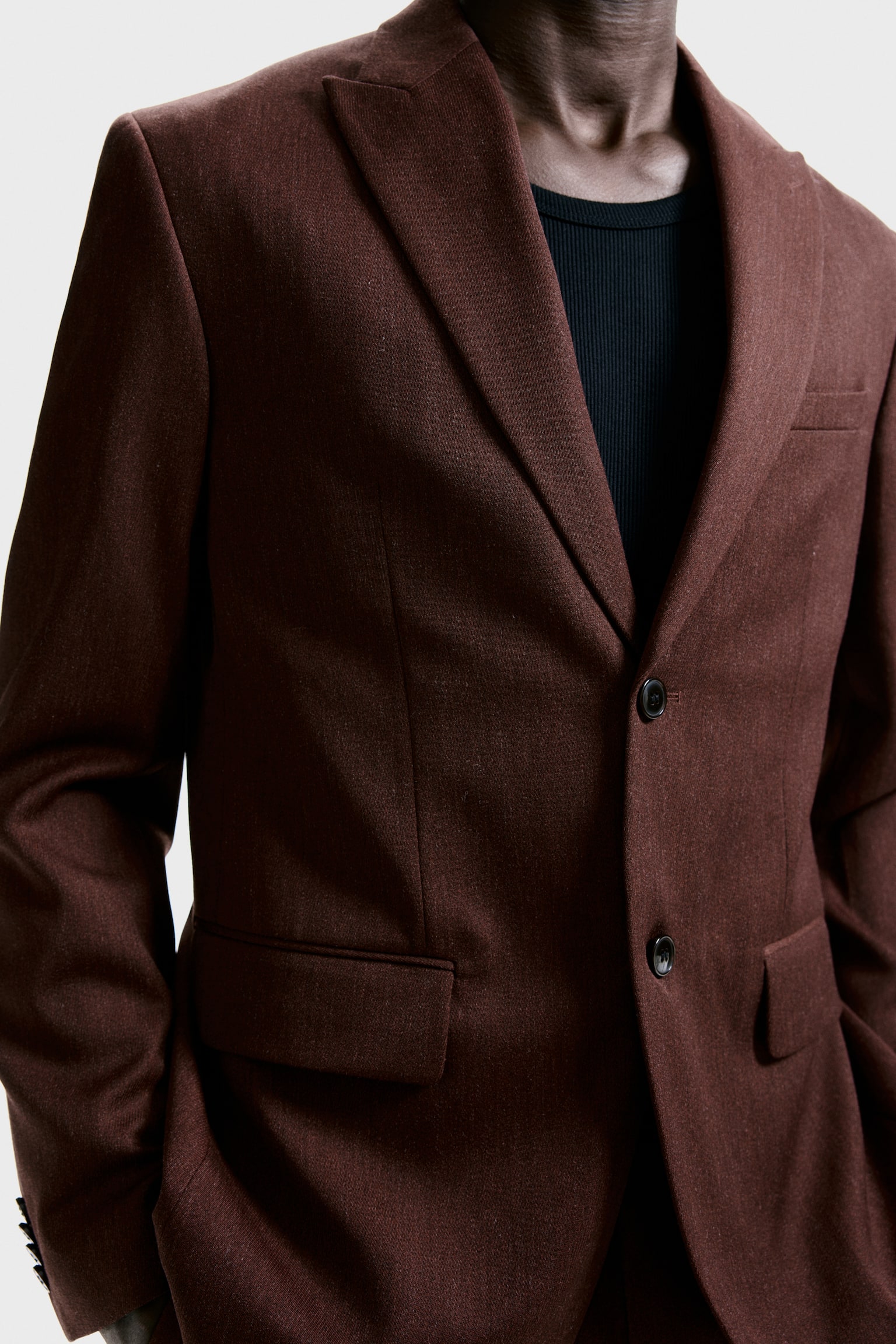 Regular Fit Single-breasted jacket - Dark brown - 8