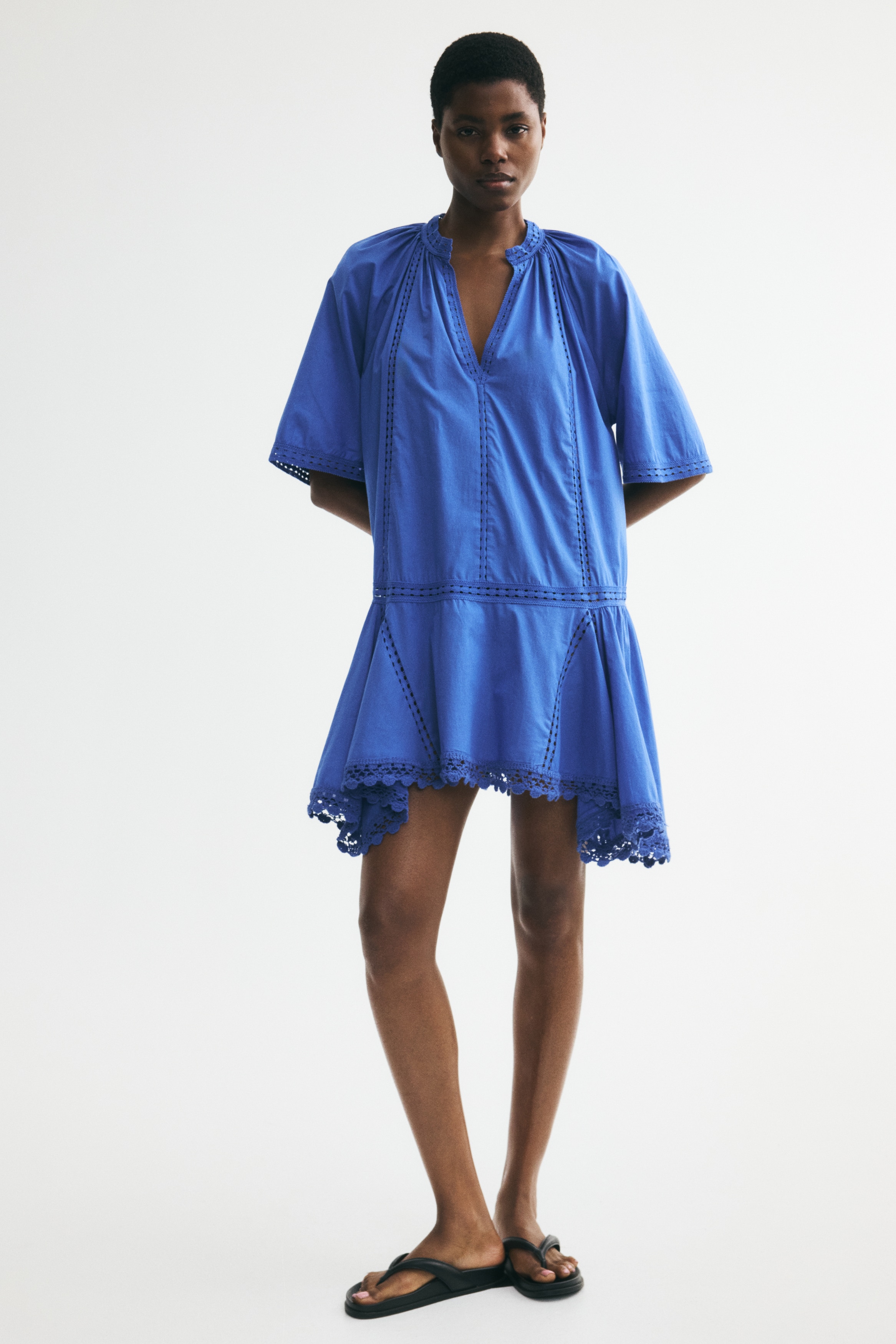 blue dress h and m Women's Light blue Cotton strappy dress