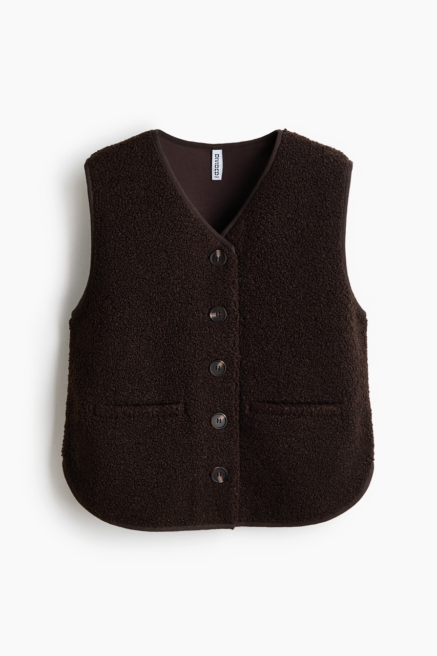 Veste sans manches en polar - Brun foncé