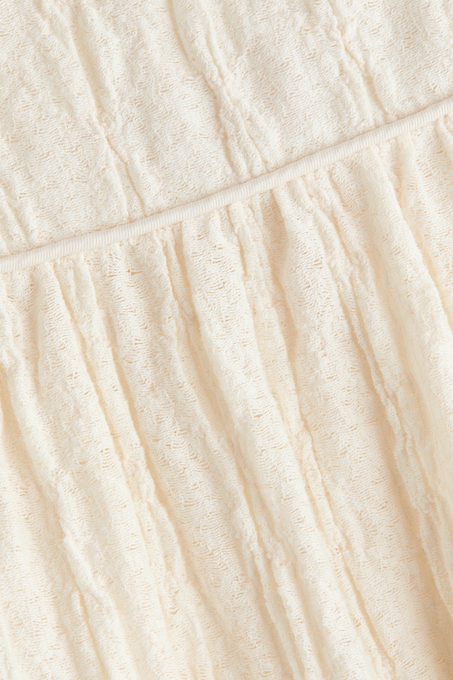 Textured jersey midi skirt - Cream/Dark brown - 3