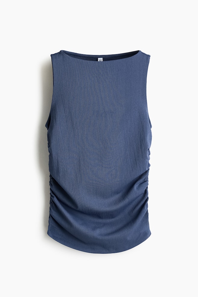 Ruched Jersey Top - Dark blue - 1