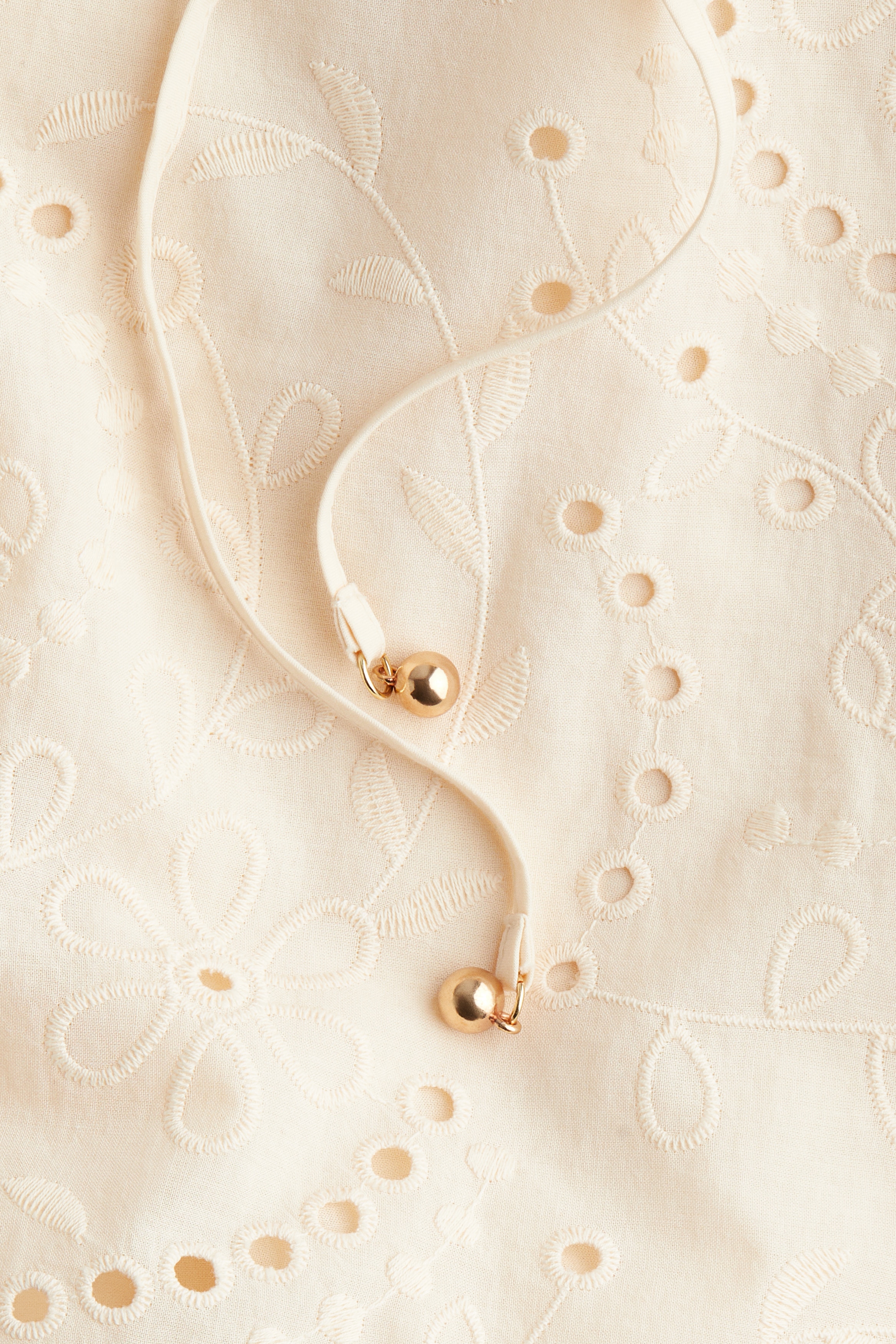 Broderie anglaise tie-belt dress