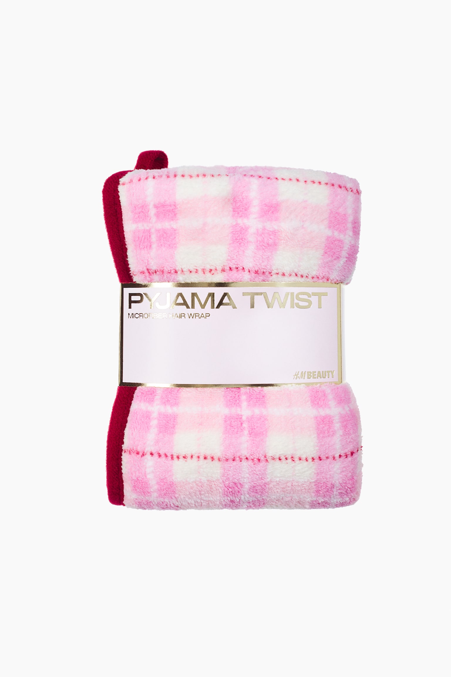 H&M Microfiber Hair Wrap, цвет: Розовый / Клетчатый — фото 1