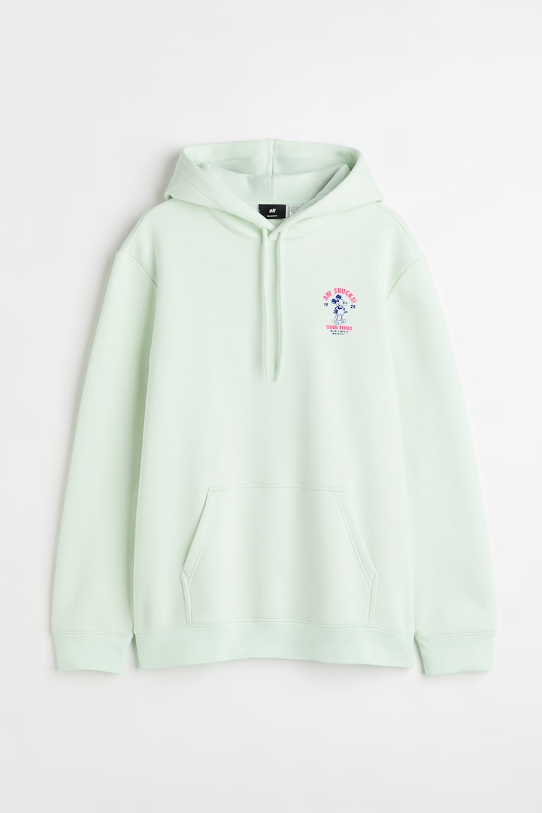 Regular Fit Hoodie - Long sleeve - Regular length - Light green/Mickey ...