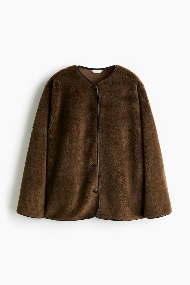 Veste en tissu Teddy bear - Vert kaki foncé/Bordeaux - 1