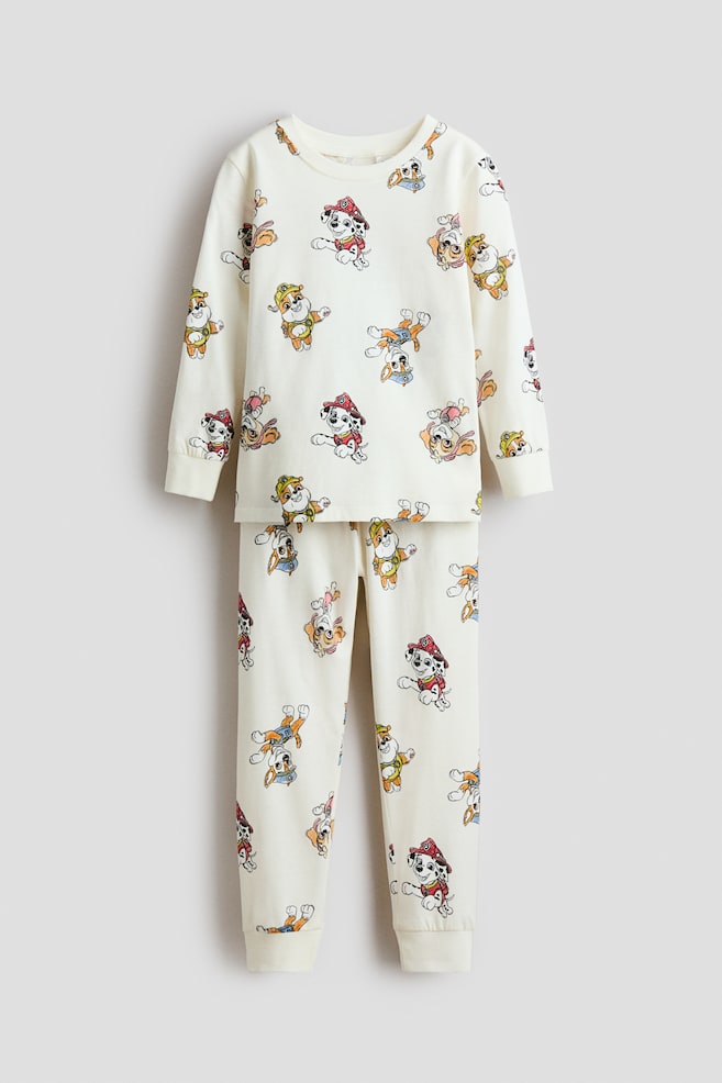 Bedruckter Baumwollpyjama - Cremefarben/Paw Patrol - 1