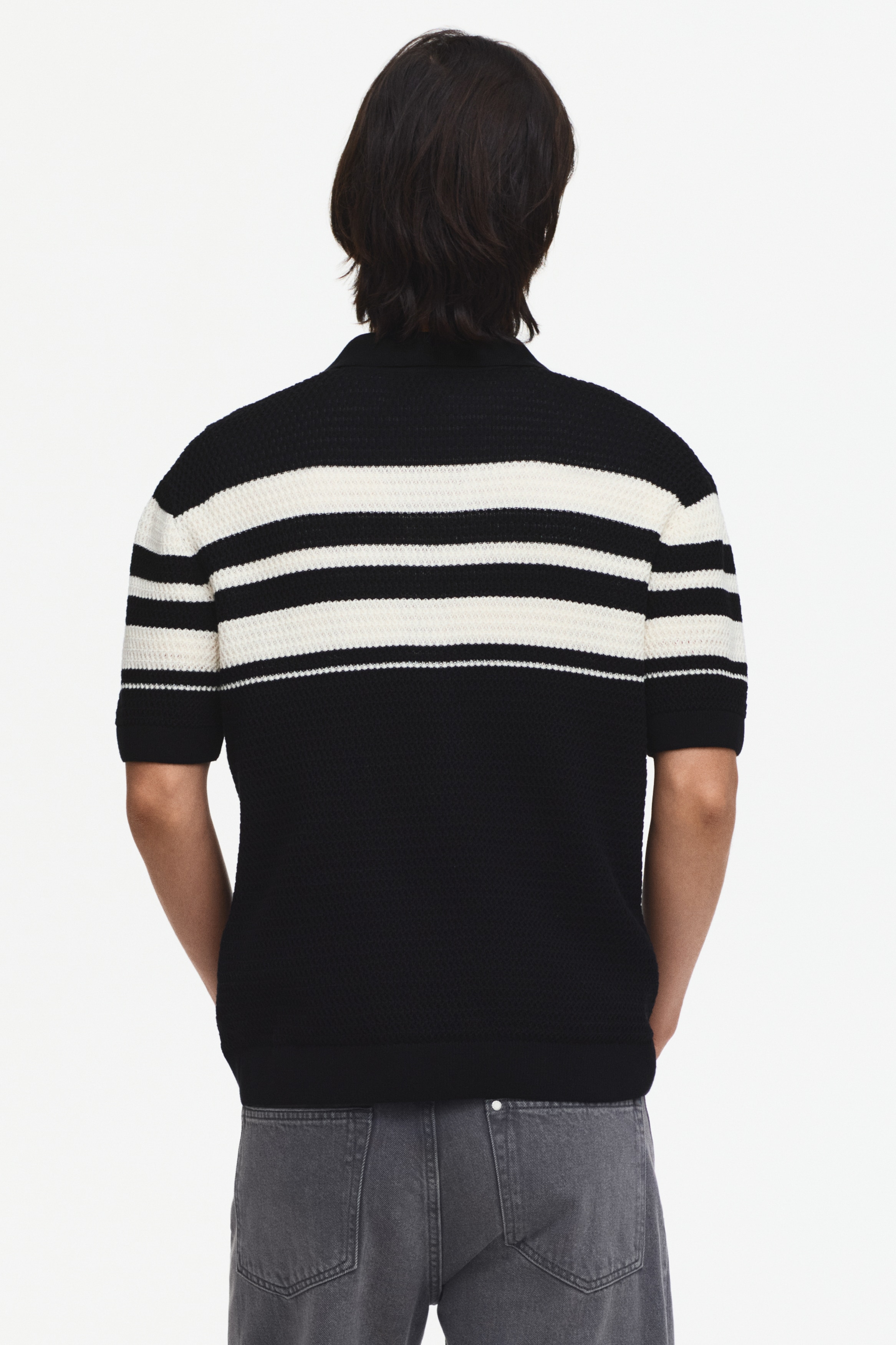 Regular Fit Pointelle-knit polo shirt
